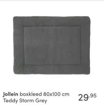 Baby & Tiener Jollein boxkleed 80x100 cm Teddy Storm Grey aanbieding