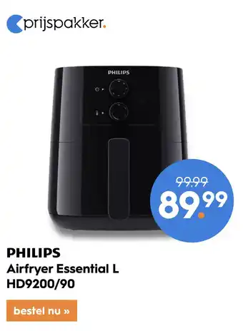 Blokker Philips Airfryer Essential L Hd9200/90 aanbieding