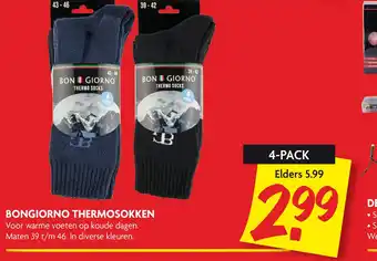 Dekamarkt Bongiorno Thermosokken aanbieding