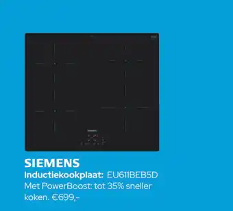 De Witgoed Specialist SIEMENS Inductiekookplaat: EU611BEB5D aanbieding