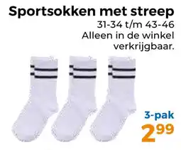 Trekpleister Sportsokken met streep aanbieding