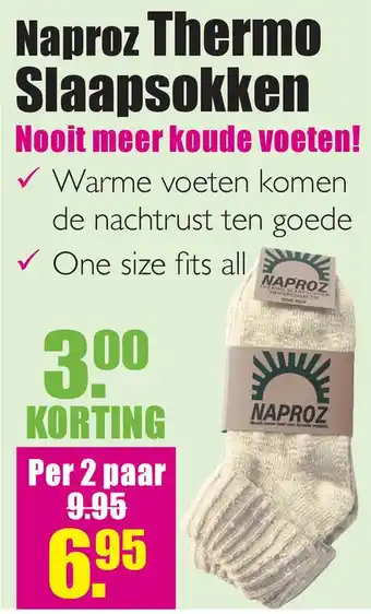 Gezond & Wel Naproz Thermo Slaapsokken aanbieding