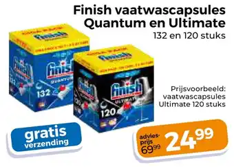 Trekpleister Finish vaatwascapsules Quantum en Ultimate aanbieding