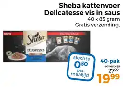 Trekpleister Sheba kattenvoer Delicatesse vis in saus aanbieding