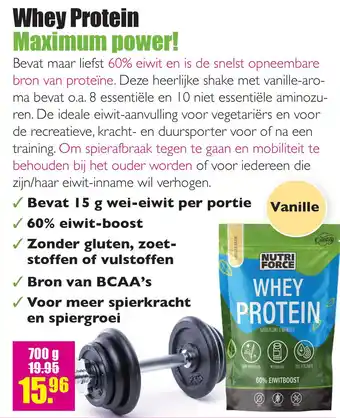 Gezond & Wel Nutriforce Whey Protein aanbieding