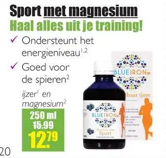 Gezond & Wel Blue Iron Sport met magnesium aanbieding