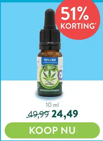 Holland & Barrett 10% CBD aanbieding