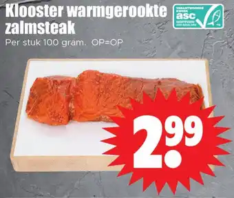 Dirk Klooster warmgerookte zalmsteak aanbieding