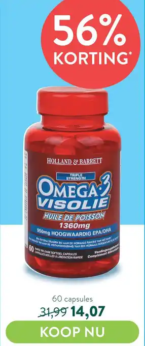 Holland & Barrett Holland & barret Omega 3 visolie aanbieding