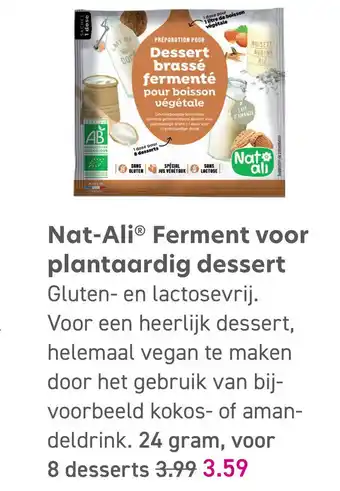 Gezond & Wel Nat-Ali® Ferment voor plantaardig dessert aanbieding