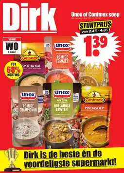 Dirk Unox of Conimex soep aanbieding