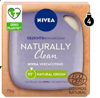 Kruidvat Nivea Naturally Clean Verzachtende Reinigingsbar à 75 gram Ideaal om je gevoelige aanbieding