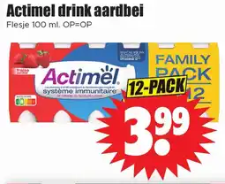 Dirk Actimel drink aardbei aanbieding