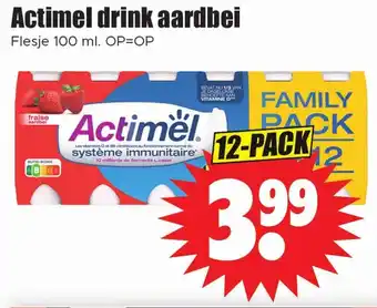 Dirk Actimel drink aardbei aanbieding