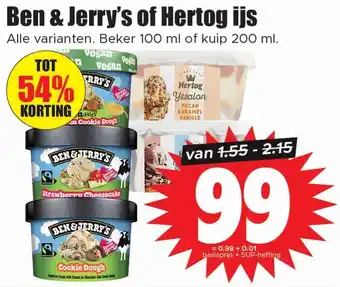 Dirk Ben & Jerry's of Hertog ijs aanbieding