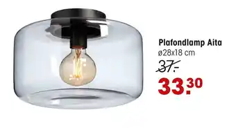 Kwantum Plafondlamp Aita Zwart aanbieding