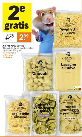 Albert Heijn Alle AH Verse pasta's aanbieding