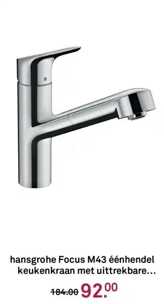 Karwei Hansgrohe focus m43 éénhendel keukenkraan met uittrekbare aanbieding