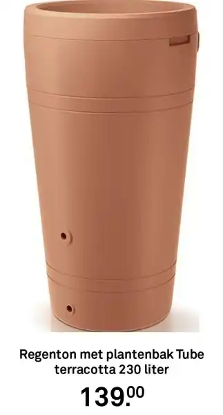 Karwei Regenton met plantenbak Tube terracotta aanbieding