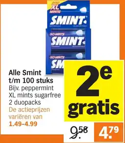 Albert Heijn Alle Smint t/m 100 stuks aanbieding