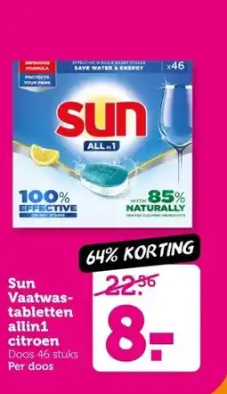 Coop Sun Vaatwas tabletten allin1 citroen aanbieding