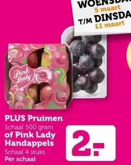 Coop PLUS Pruimen  of Pink Lady Handappels aanbieding