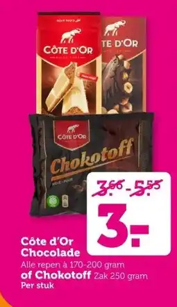 Coop Côte d'Or Chocolade of Chokotoff aanbieding