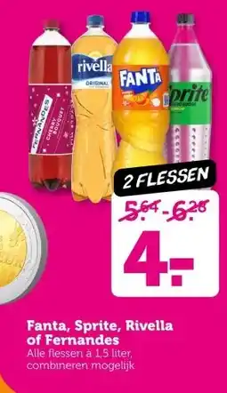 Coop Fanta, Sprite, Rivella of Fernandes aanbieding