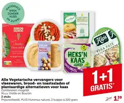 Coop Alle Vegetarische vervangers voor vleeswaren, brood en toastsalades of plantaardige alternatieven voor kaas aanbieding