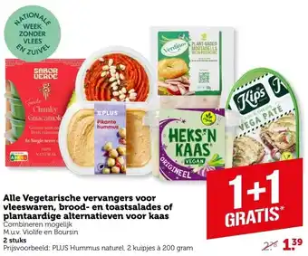 Coop Alle Vegetarische vervangers voor vleeswaren, brood en toastsalades of plantaardige alternatieven voor kaas aanbieding