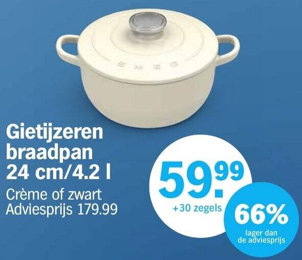 Gietijzeren braadpan 24 cm / 4.2 liter aanbieding bij Albert Heijn