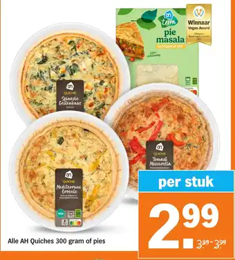 Albert Heijn Alle AH Quiches of pies aanbieding