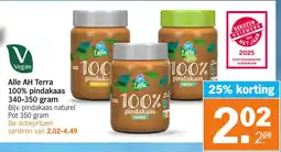 Albert Heijn Alle AH Terra 100% pindakaas aanbieding