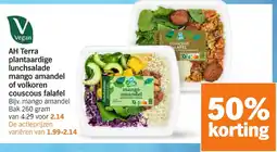 Albert Heijn AH Terra plantaardige lunchsalade mango amandel of volkoren couscous falafel aanbieding