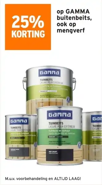 GAMMA Gamma buitenbeits, ook op mengverf aanbieding