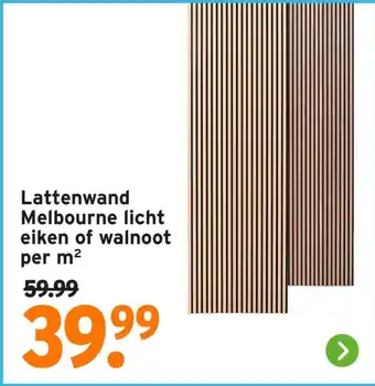 GAMMA Lattenwand Melbourne licht eiken of walnoot aanbieding