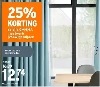 GAMMA Op alle gamma maatwerk aanbieding