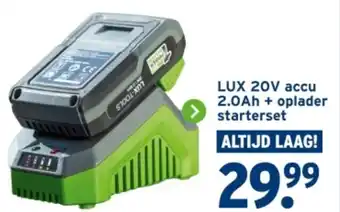 GAMMA LUX 20V accu 2.0Ah + oplader starterset aanbieding