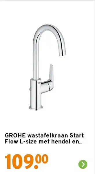 GAMMA GROHE wastafelkraan Start Flow L-size met hendel en aanbieding