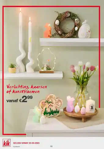 Kik Verlichting, kaarsen of kunstbloemen aanbieding