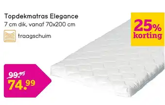 Leen Bakker Comfort topdekmatras Elegance - 70x200x7 cm aanbieding