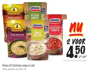 Jumbo Unox of Conimex soep in zak aanbieding