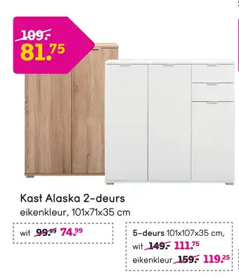 Leen Bakker Kast Alaska - eikenkleur - 101x71x35 cm aanbieding