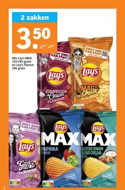 Albert Heijn Alle Lay's MAX 150-185 gram en Lay's Flavour 185 gram aanbieding