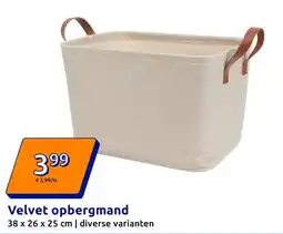 Action Velvet opbergmand aanbieding