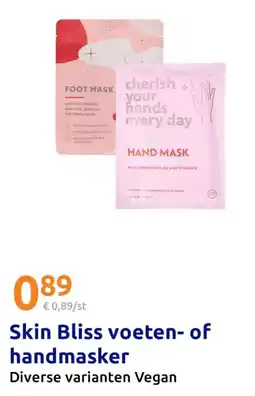 Action Skin Bliss voeten of handmasker aanbieding