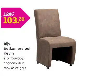 Leen Bakker Eetkamerstoel Kevin - Cowboy - 104 grijs aanbieding