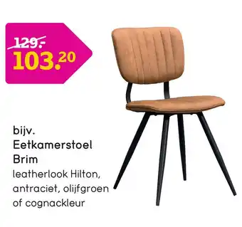 Leen Bakker Eetkamerstoel Brim - stof - cognac aanbieding