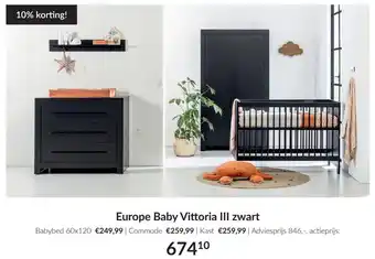 Babypark Europe Baby Vittoria III zwart aanbieding