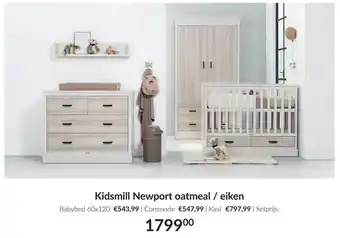 Babypark Kidsmill Newport oatmeal / eiken aanbieding